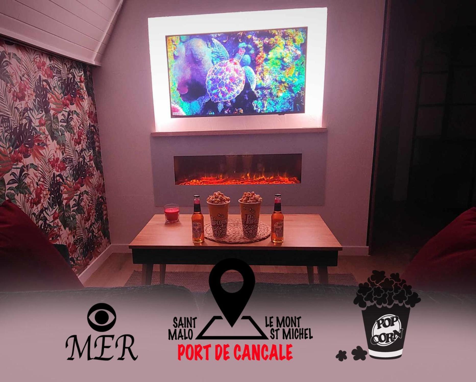 L'Etoile By Mrodbnb - Appart Neuf - Vue Mer - 25M Plage & Resto - Cine - Cheminee - Popcorn Cancale Eksteriør bilde